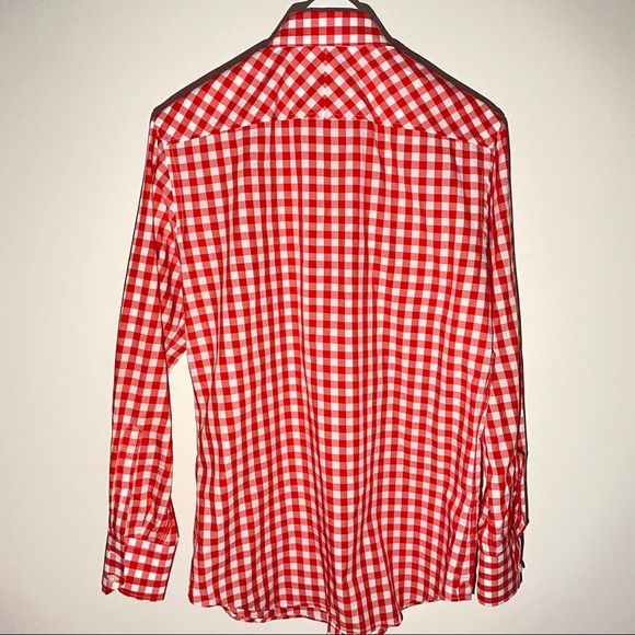 Kent & Curwen Red Gingham Button Down Shirt Size Small - Picture 5 of 7
